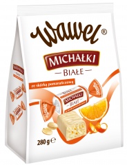 Cukierki Michałki białe ze skórką pomarańczową 