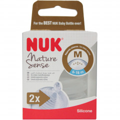 Smoczek do butelki nature sense 6-18 mies.M (do mleka mod.) 2 szt 