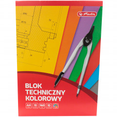 Blok techniczny Herlitz A4 10 kolorowych kartek