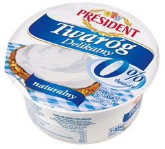 Twaróg Delikatny naturalny 0% tłuszczu Président