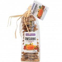 Ciastka owsianki z pestkami dyni. 