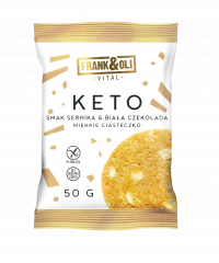 Frank & Oli Keto miękkie ciasteczko smak sernika & białą czekolada 50g