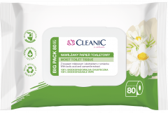 Papier toaletowy Cleanic nawilżany z ekstraktem z rumianku 80szt 