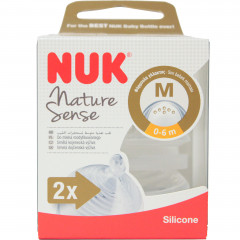 Smoczek do butelki nature sense 0-6 mies. M (do mleka mod.) 2 szt 