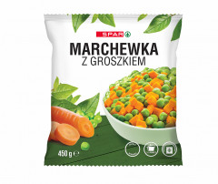 Spar mrożonki groszek z marchewką 