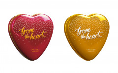 Puszka Małe serce praliny  z nadzieniem orzechowym z kawałkami orzechów 40g