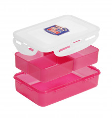 Pojemnik plastik prostokątny dzielony różowy 800ml 