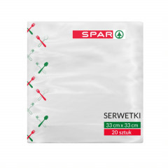 Serwetki Spar 33x33cm białe 