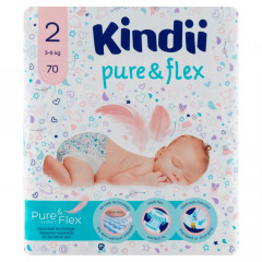 Pieluchy kindii pure & flex mini 2 3-6kg 70szt 