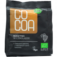 Rodzynki w surowej czekoladzie bio- cocoa 