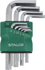 Klucze Stalco sześciokątne imbusy 9 elem crv 
