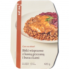 Bitki wieprzowe z kaszą gryczaną i buraczkami eat me 