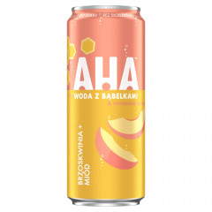 Napój AHA woda z bąbelkami brzoskwinia miód puszka 