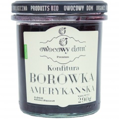 Konfitura borówka amerykańska z cukrem trzcinowym bio 
