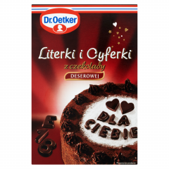 Dr. Oetker Literki i cyferki z czekolady deserowej 60g