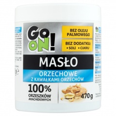 Masło orzechowe go on z kawałkami orzechów 