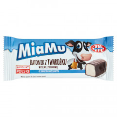 Mlekovita MiaMu Batonik z twarożku w polewie czekoladowej o smaku kokosowym 40g kart. 9 szt.