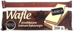 Wafle przekładane kremem kakaowym 