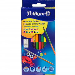 Kredki dwustronne Pelikan 12 szt