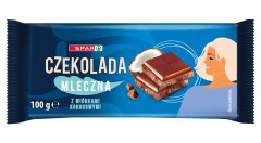 Spar czekolada mleczna z wiórkami kokosowymi 