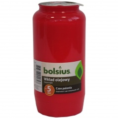 Wkład bolsius olejowy 7 czerwony czas palenia 120h. 