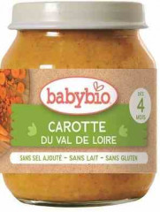 Obiadek babybio bio bezglutenowy przecier z marchwi po 4 miesiącu 130g 