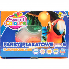 Farby plakatowe 6 kolorów 20ml fluorescencyjne 