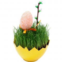 Kwiat trawka w skorupce z dekoracją 