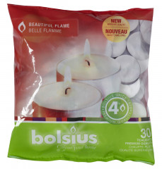 Podgrzewacze bolsius tealight 30szt białe 