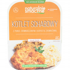 Danie naturalnie smaczne kotlet schabowy z puree i kapustą 