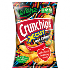 Chipsy crunchips x-cut hot chili wośp 130g 