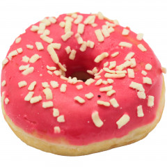 Donut z polewą truskawkową 