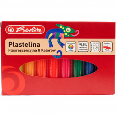 Herlitz Plastelina 8 kolorów fluorescencyjna
