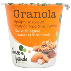 Granola owsiana z mogdałami nasionami lnu bio. 