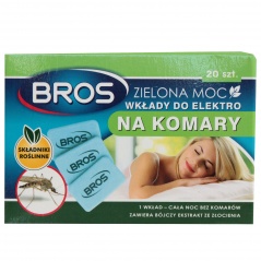 Wkłady do urządzenia elektrycznego bros zielona moc na komary. 