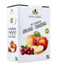 Sok 100% Dolina Czerska nfc jabłko-żurawina 3l 