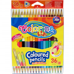 Kredki Colorino kids ołówkowe dwukolorowe trójkątne 36 kolorów 