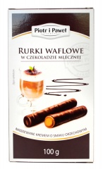 Rurki waflowe w czekoladzie Piotr i Paweł orzechowe 