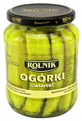 Ogórki Rolnik ćwiartki 670/360g 