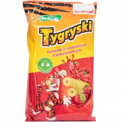 Tygryski Pałeczki kukurydziane z nadzieniem truskawkowym 70g