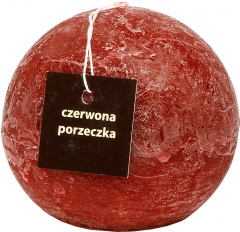 Świeca rustic kula zapach czerwona 80cm 