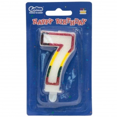 Świeczka cyferka z brokatem 