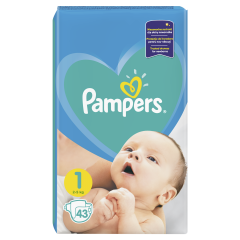 Pampers Rozmiar 1, 43 pieluszki, 2-5 kg