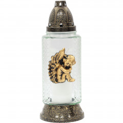 Znicz 364 aniołek, czas palenia 30h ( do wyboru srebrny lub złoty ) 