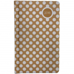 Kalendarz kieszonkowy - złoty z białymi punktami 