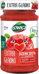 Dżem łowicz 100% truskawka z acerolą extra gładki 225g 