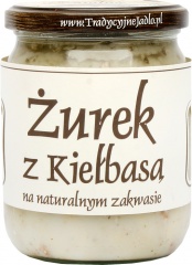 Zupa żurek z kiełbasą 