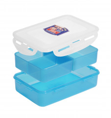 Pojemnik plastik prostokątny dziel.niebieski 800ml 
