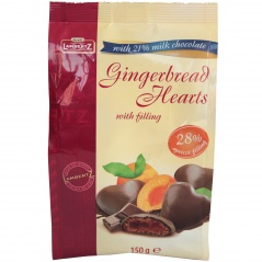 Lambertz pierniki nadziewane serca w czekoladzie mlecznej 150g