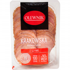 Sucha krakowska z szynki plastry 90 g Olewnik